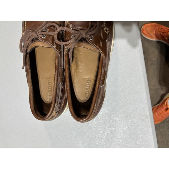 Sebago Schoodic Docksides Boat Shoes Mens 14W Leather Brown Classic Loafers - Picture 2 of 6